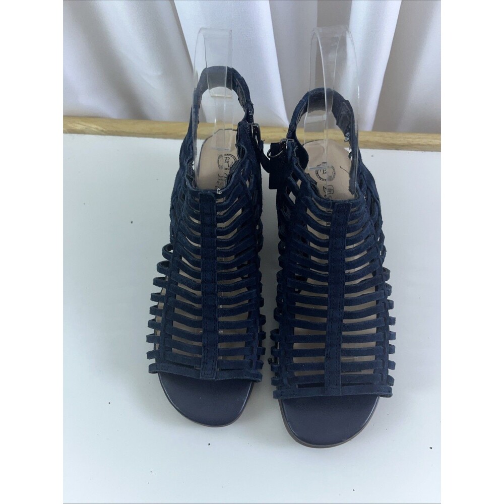 Bella-vita Womrns Holden Block Healed Scrappy Sandals Navy Blue Size 5M Summer